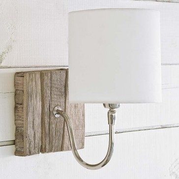 Reclaimed Wood bent arm Sconce