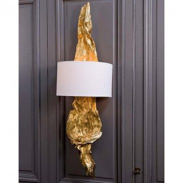 Gilded drift wood sconce
