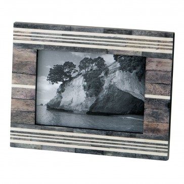 Gray and White Horn and Bone Frame 4x6
