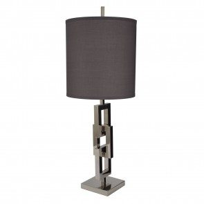 Chain Link Table Lamp with Gray Shade