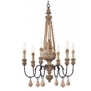 Wood Bead Parisian Chandelier