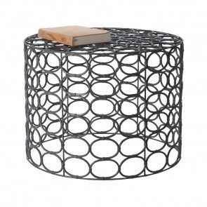 Weathered Gray Oval Ring Side Table