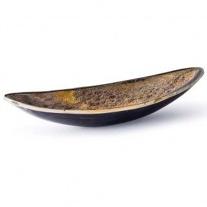 Elongated Natural Horn dish- trimmed