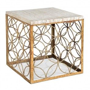 Gold Leaf Cube Table