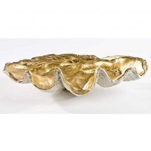 Large Clam Bowl with antique gold