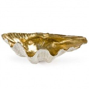 Small clam bowl with antique gold interior 
