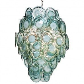 aqua glass chandelier