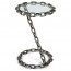 silver chain table, industrial, glass